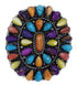 Authentic Sterling Silver Multicolor Southwest Ring Size 6-3/4 AX37673